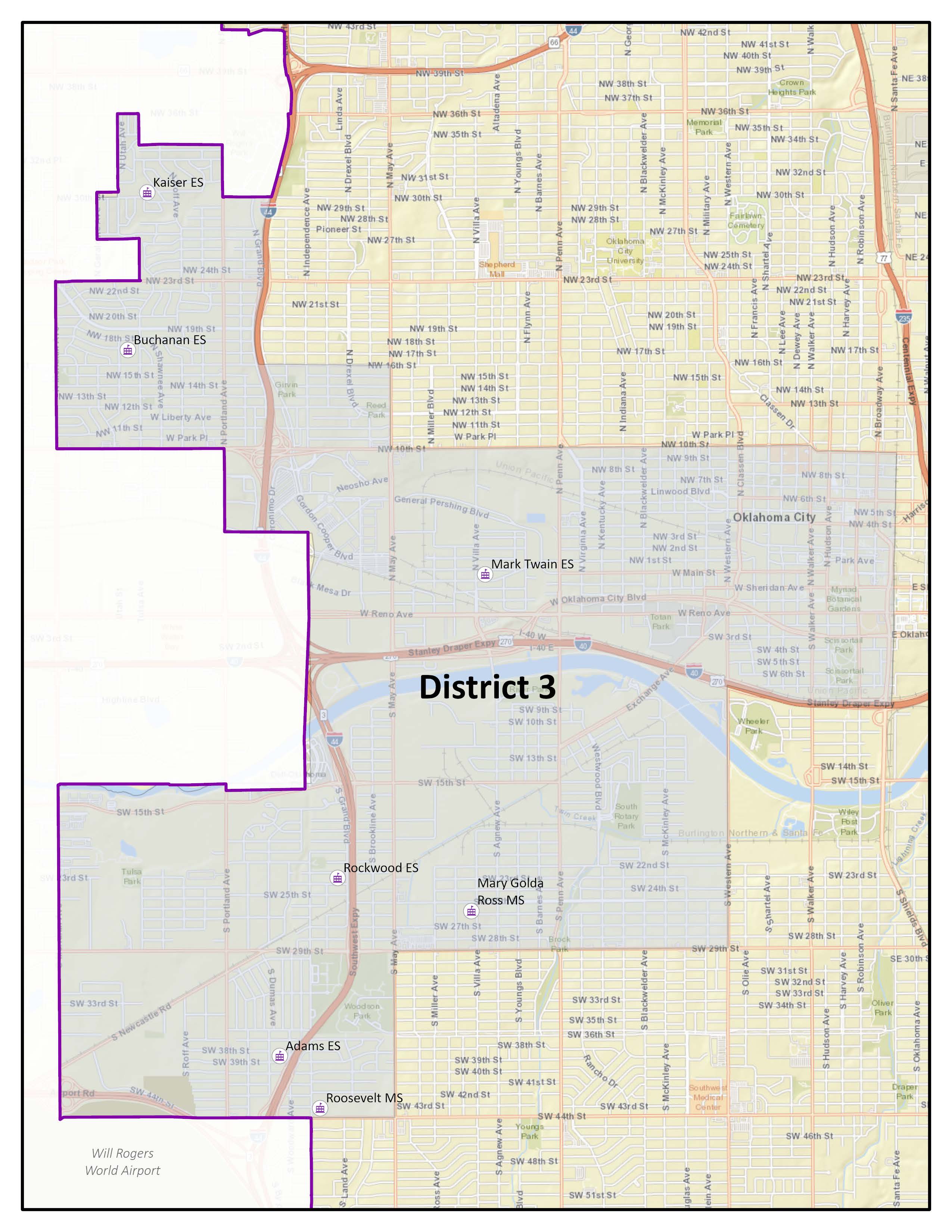 Map of OKCPS BOE Election District 3